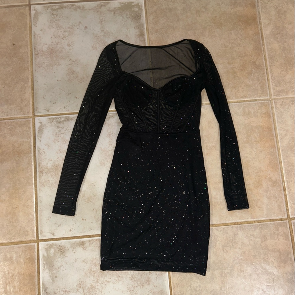 Sheer black corset dress